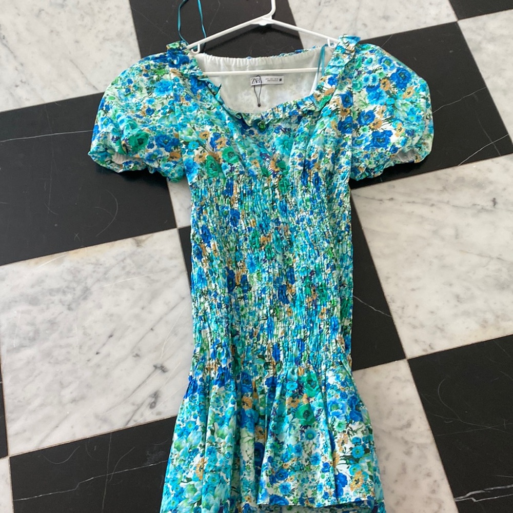 Floral ribbed dress